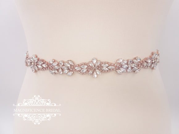Rose gold bridal belt TARA