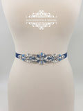 magnificencebridal-com,True blue bridal sash ATASI,Sash belt.
