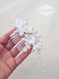 Porcelain flower comb LYRA