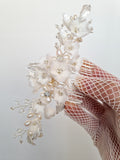 Flower and pearl bridal comb JASMINE