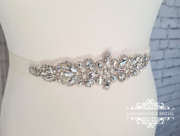 ifundom ribbon wedding sash belt girdle belt Accessories decorate Diamond  bride accessories bags fabric wedding Wedding dress wedding bridal belts  sash belt rhinestones at  Women's Clothing store