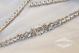 Bridal belt, wedding belt, rose gold bridal belt, wedding belts and sashes, thin bridal belt, diamond belt, rhinestone belt, KYLEE - magnificencebridal-com