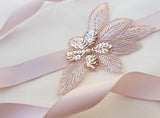 Rose gold belt, blush bridal belt, Bridesmaid belt, rose gold sash, bridal belt and sash, embellish belt, bridal belt, wedding belt, AMY - magnificencebridal-com