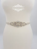Thin Bridal belt, pearl belt, thin pearl belt, wedding belt, pearl bridal belt, Bridal belt, wedding dress belt, bridal trim, EILISH - magnificencebridal-com