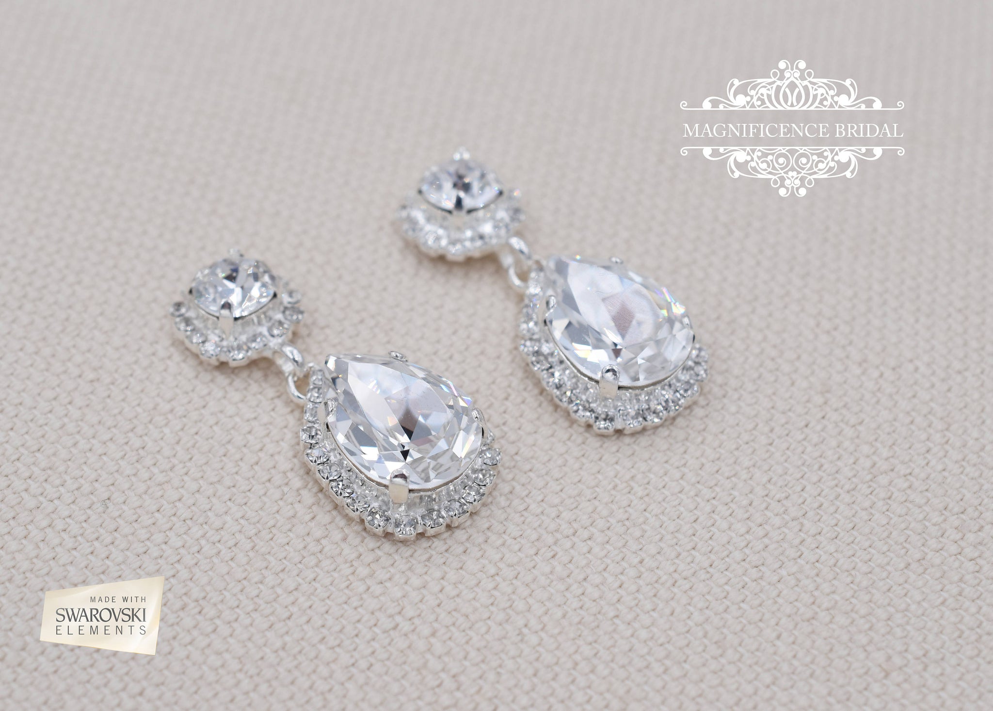 Wedding Jewelry - Swarovski Crystal Bridal Earrings | ADORA by Simona