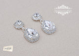Swarovski earrings, Bridal Earrings, drop earrings, crystal earrings, wedding earrings, crystal drop earring, Dangle Earrings, CARLA - magnificencebridal-com