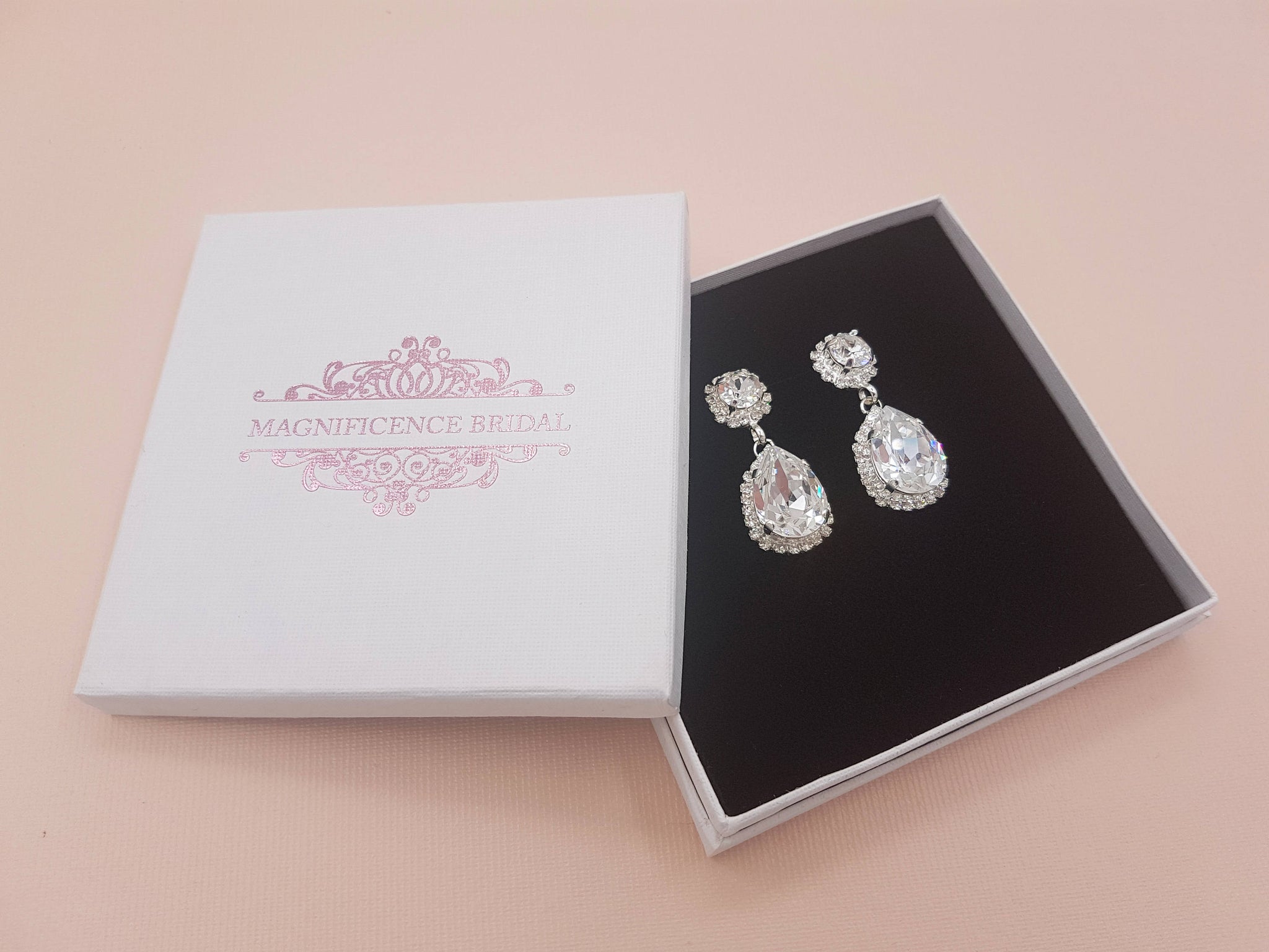 Long Crystal Drop Earrings Diamante Tassel Wedding Prom Rhinestone Silver  Dangle | eBay