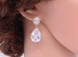 Large crystal drop earrings ANNABELLE - magnificencebridal-com
