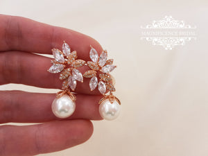 Pearl bridal earrings JANICE