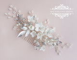 Porcelain flower comb YAYA - magnificencebridal-com