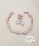 Rose gold drop earrings HARRIET - magnificencebridal-com
