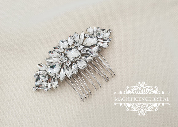 Rhinestone hair comb LEANNE - magnificencebridal-com