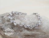 Zircon bracelet, bridal jewelry, zirconia bracelet, cz bracelet, cubic zirconia, bridal bracelet, silver cz bracelet, bridesmaid gift, IRENE - magnificencebridal-com