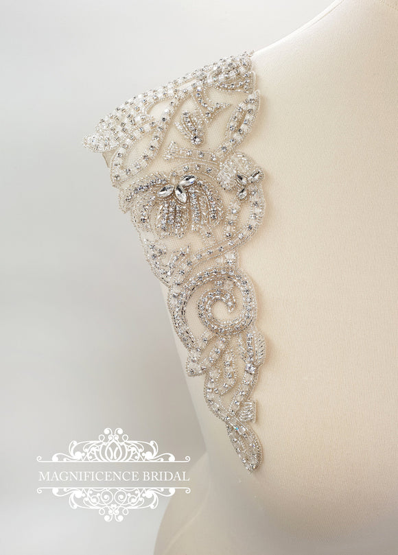 Bridal embroidery straps AUDREY - magnificencebridal-com